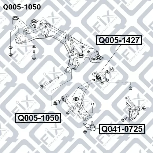 Сайлентблок передний переднего рычага Q005-1050 q-fix - фото №1