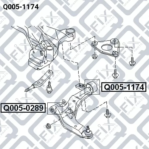 Сайлентблок задний переднего рычага без кронштейна (гидравлический) Q005-1174 Q-FIX