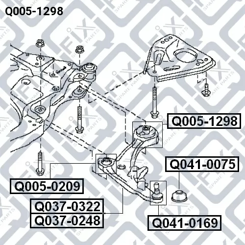 Сайлентблок задний переднего рычага Q005-1298 Q-FIX