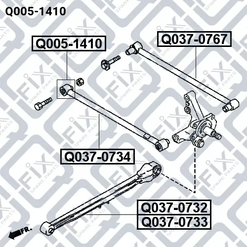 Сайлентблок задней поперечной тяги Q005-1410 Q-FIX