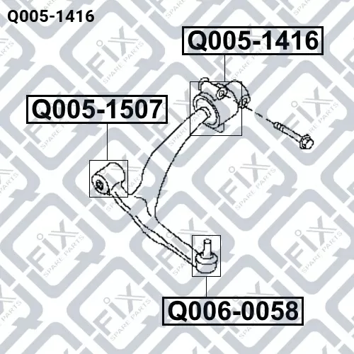 Сайлентблок задний переднего рычага без кронштейна (гидравлический) Q005-1416 Q-FIX