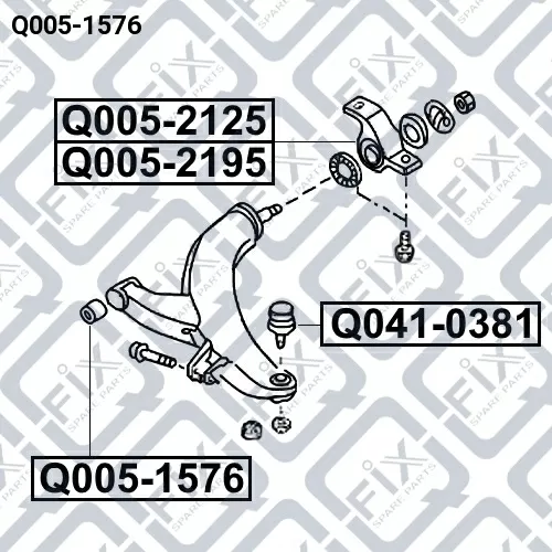 Сайлентблок переднего рычага (передний) Q005-1576 Q-FIX