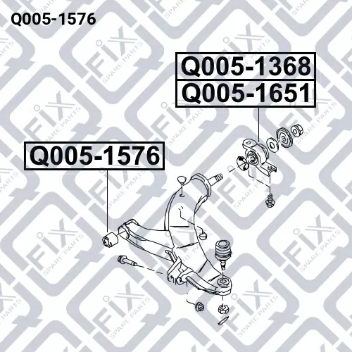 Сайлентблок передний переднего рычага Q005-1576 q-fix - фото №2
