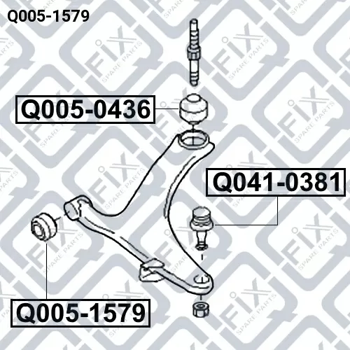 Сайлентблок передний переднего рычага Q005-1579 q-fix - фото №1