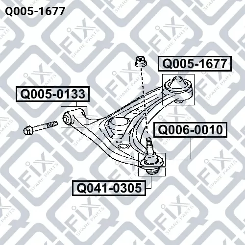 Сайлентблок задний переднего рычага Q005-1677 Q-FIX