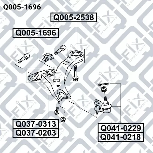 Сайлентблок переднего рычага (передний) Q005-1696 Q-FIX