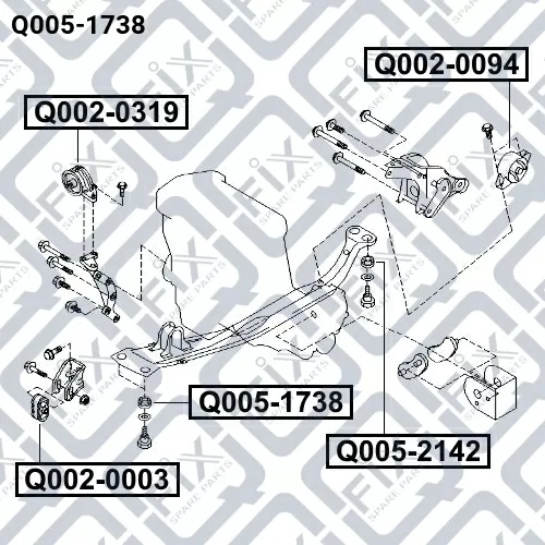 Втулка переднего подрамника Q005-1738 Q-FIX