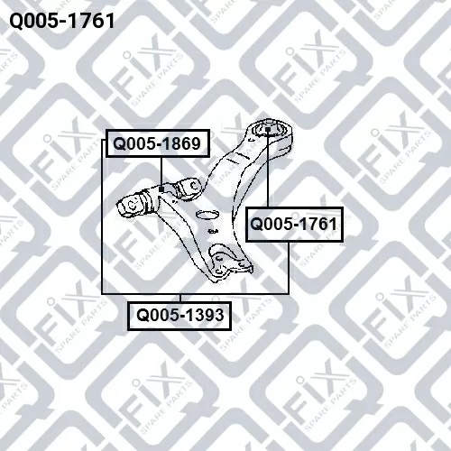 Сайлентблок задний переднего рычага Q005-1761 q-fix - фото №1