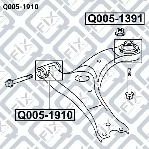 Сайлентблок переднего рычага (передний) Q005-1910 Q-FIX
