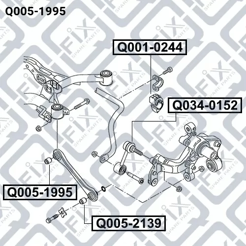 Сайлентблок задней поперечной тяги Q005-1995 Q-FIX