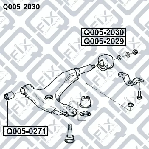 Сайлентблок задний переднего правого рычага Q005-2030 Q-FIX