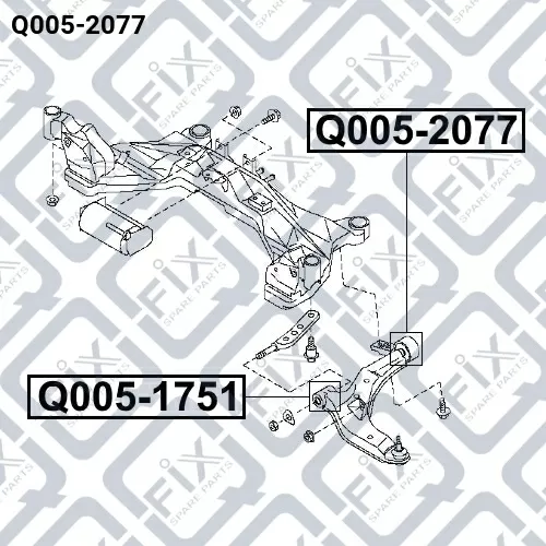 Сайлентблок задний переднего рычага Q005-2077 Q-FIX
