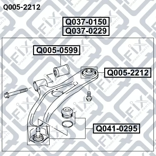 Сайлентблок задний переднего рычага Q005-2212 Q-FIX