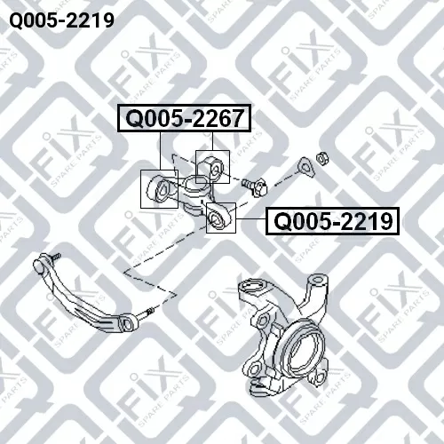 Сайлентблок поворотного кулака Q005-2219 Q-FIX