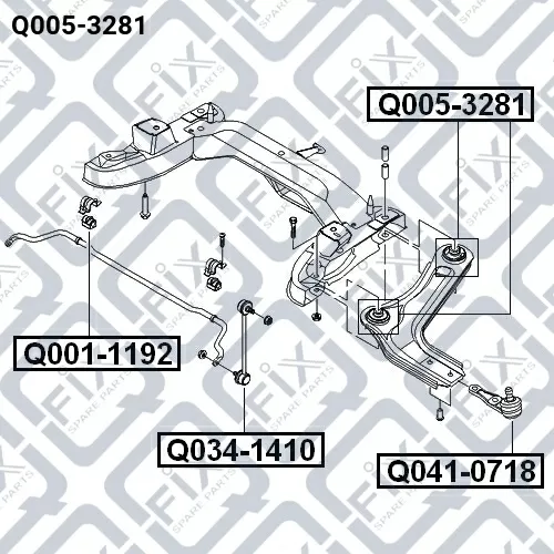 Сайлентблок передний переднего рычага Q005-3281 q-fix - фото №1