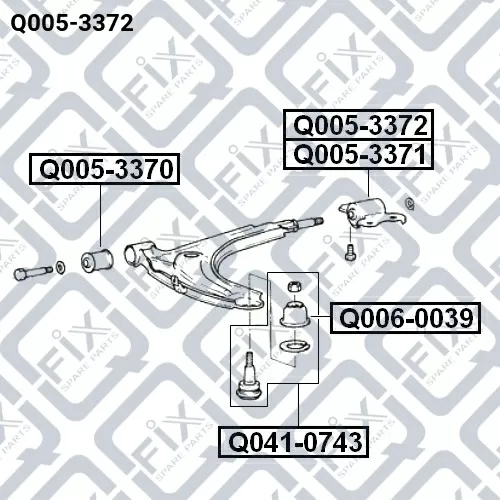 Сайлентблок нижнего рычага (передний) Q005-3372 Q-FIX