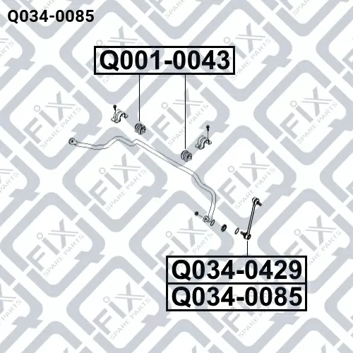 Тяга стабилизатора передняя (левая) Q034-0085 Q-FIX