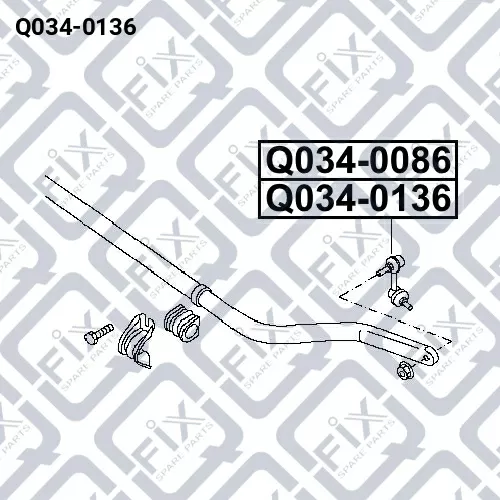 Тяга стабилизатора передняя правая Q034-0136 q-fix - фото №1