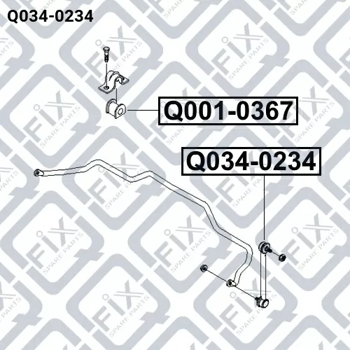 Тяга стабилизатора (передняя) Q034-0234 Q-FIX