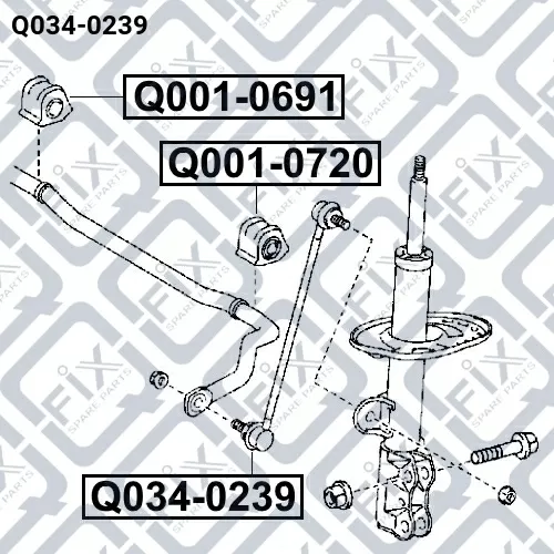 Тяга стабилизатора передняя Q034-0239 Q-FIX