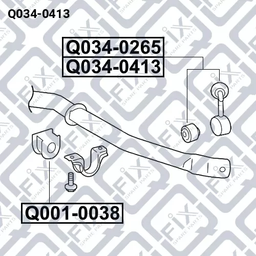 Тяга стабилизатора передняя (правая) Q034-0413 Q-FIX
