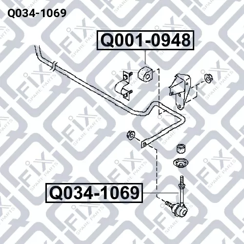 Тяга стабилизатора задняя Q034-1069 q-fix - фото №1