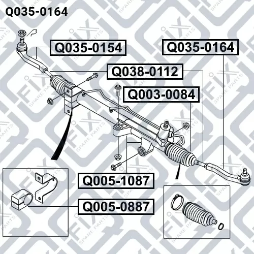 Наконечник рулевой тяги (левый) Q035-0164 Q-FIX
