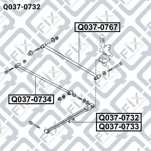 Тяга задняя продольная (правая) Q037-0732 Q-FIX