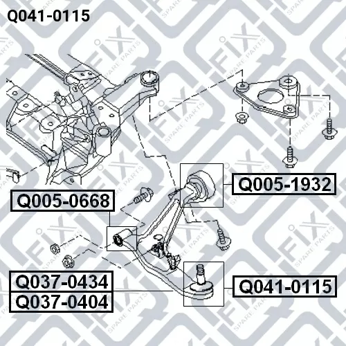 Опора шаровая переднего нижнего рычага Q041-0115 Q-FIX