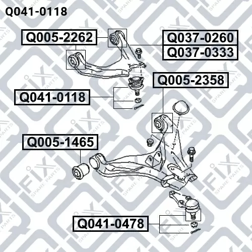 Опора шаровая переднего верхнего рычага Q041-0118 Q-FIX