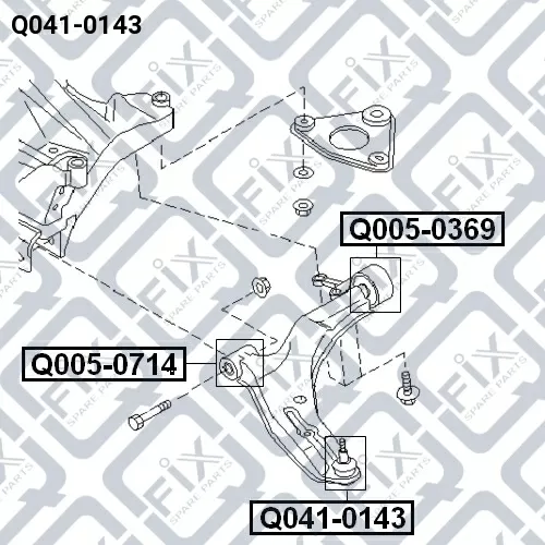 Опора шаровая переднего нижнего рычага Q041-0143 Q-FIX