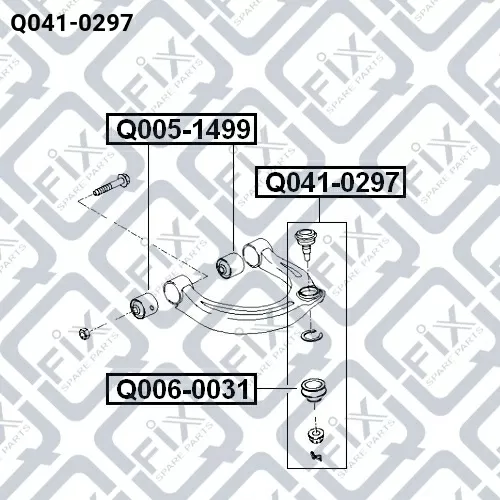 Опора шаровая переднего верхнего рычага Q041-0297 q-fix - фото №1