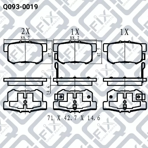 Колодки тормозные задние дисковые Q093-0019 q-fix - фото №1