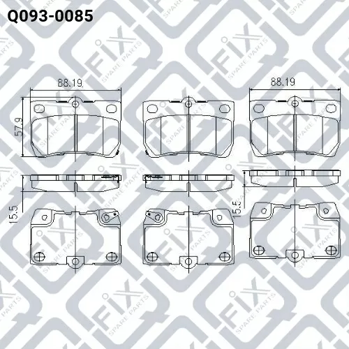 Колодки тормозные дисковые (задние) Q093-0085 Q-FIX
