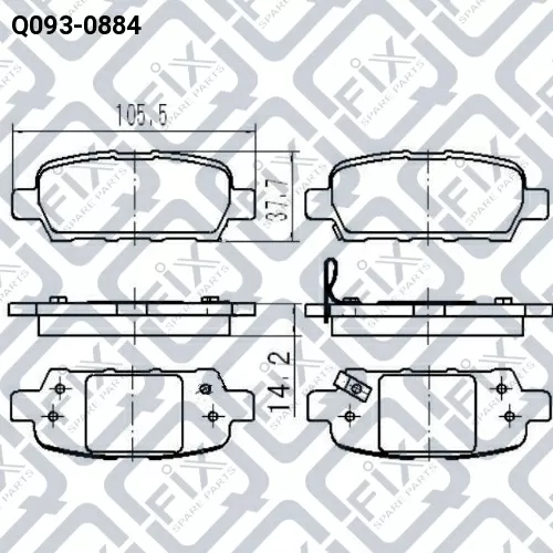 Колодки тормозные дисковые (задние) Q093-0884 Q-FIX
