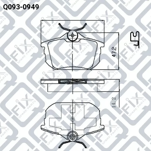 Колодки тормозные дисковые (задние) Q093-0949 Q-FIX