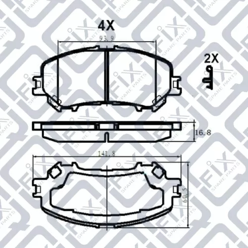 Колодки тормозные передние (141.8x60.5x16.8) Q093-1317 Q-FIX