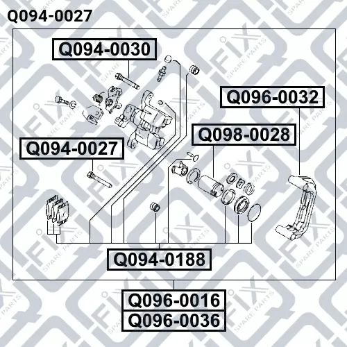 Направляющая заднего тормозного суппорта Q094-0027 Q-FIX