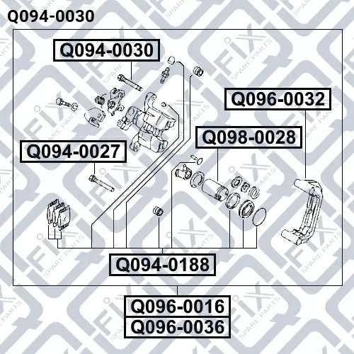 Направляющая заднего тормозного суппорта Q094-0030 Q-FIX