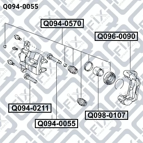 Направляющая суппорта тормозного переднего Q094-0055 q-fix - фото №1