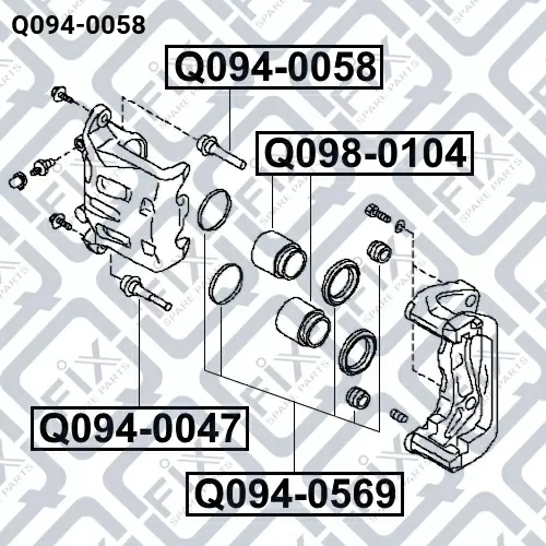 Направляющая переднего тормозного суппорта Q094-0058 Q-FIX