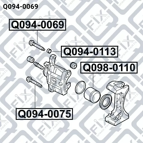 Направляющая переднего тормозного суппорта Q094-0069 Q-FIX