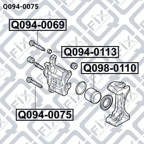 Направляющая суппорта тормозного переднего Q094-0075 q-fix - фото №1