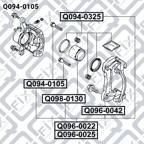 Направляющая переднего тормозного суппорта Q094-0105 Q-FIX