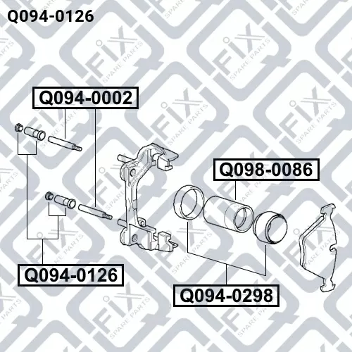 Пыльник втулки направляющей суппорта тормозного переднего Q094-0126 q-fix - фото №1