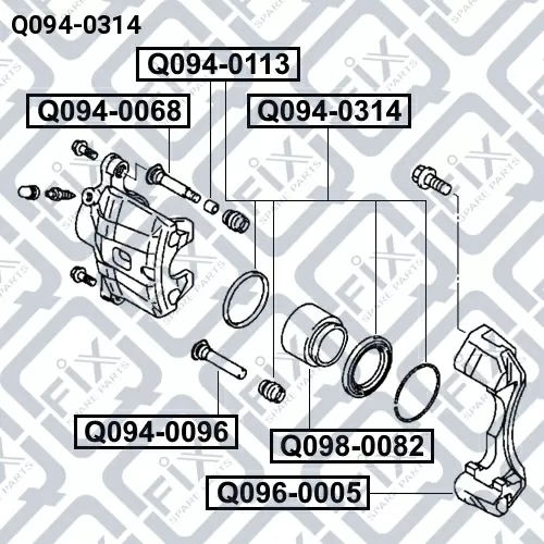 Ремкомплект переднего тормозного суппорта Q094-0314 Q-FIX