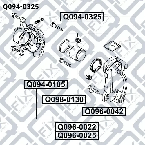 Ремкомплект переднего тормозного суппорта Q094-0325 Q-FIX