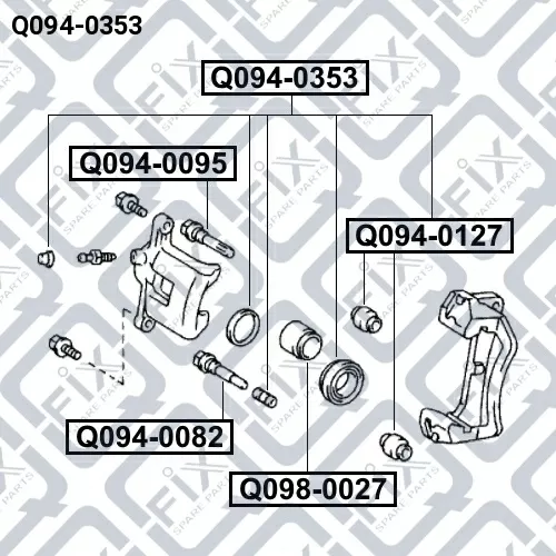 Ремкомплект заднего тормозного суппорта Q094-0353 Q-FIX