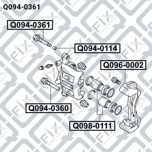 Направляющая суппорта тормозного переднего Q094-0361 q-fix - фото №1