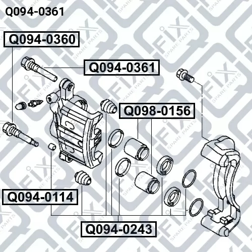 Направляющая суппорта тормозного переднего Q094-0361 q-fix - фото №2